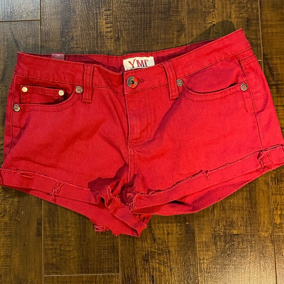YMI Red Cuffed Shorts - Picture 2 of 9